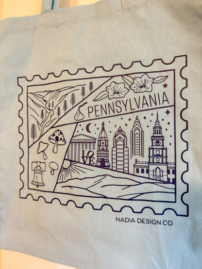 Pennsylvania Stamp Blue Tote