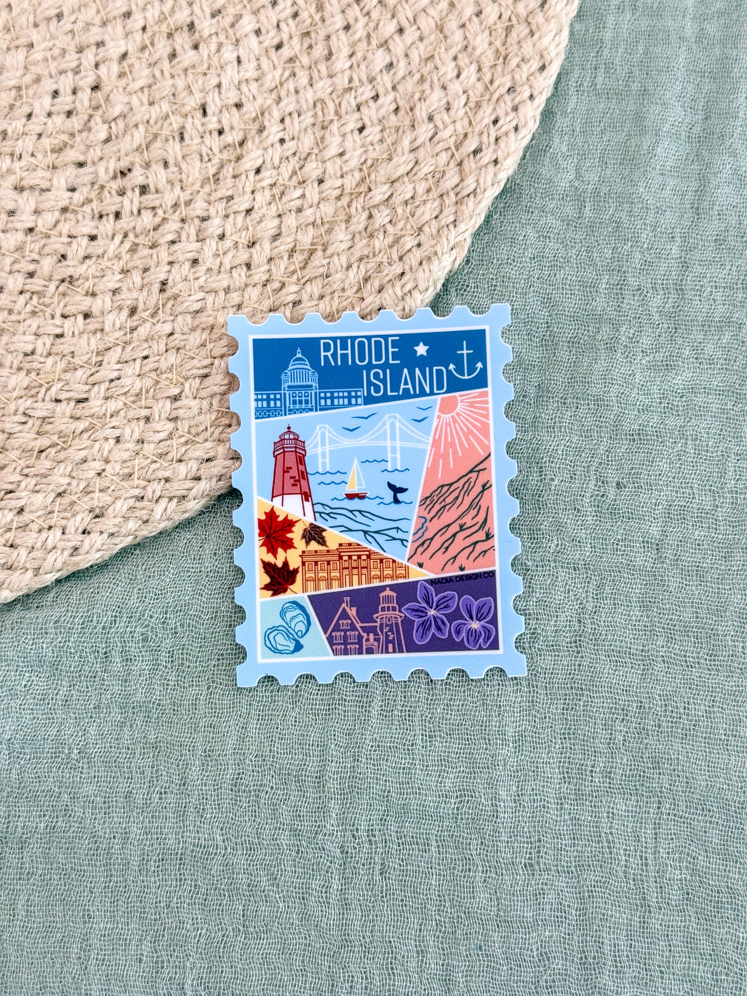 Rhode Island Stamp Sticker