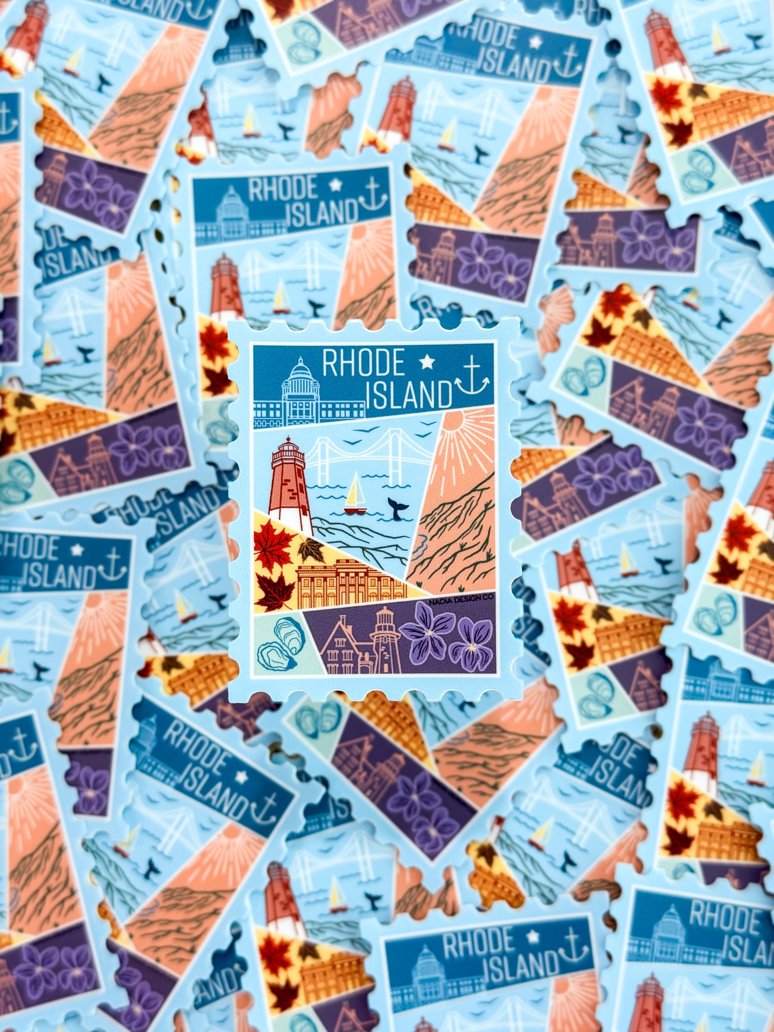 Rhode Island Stamp Sticker