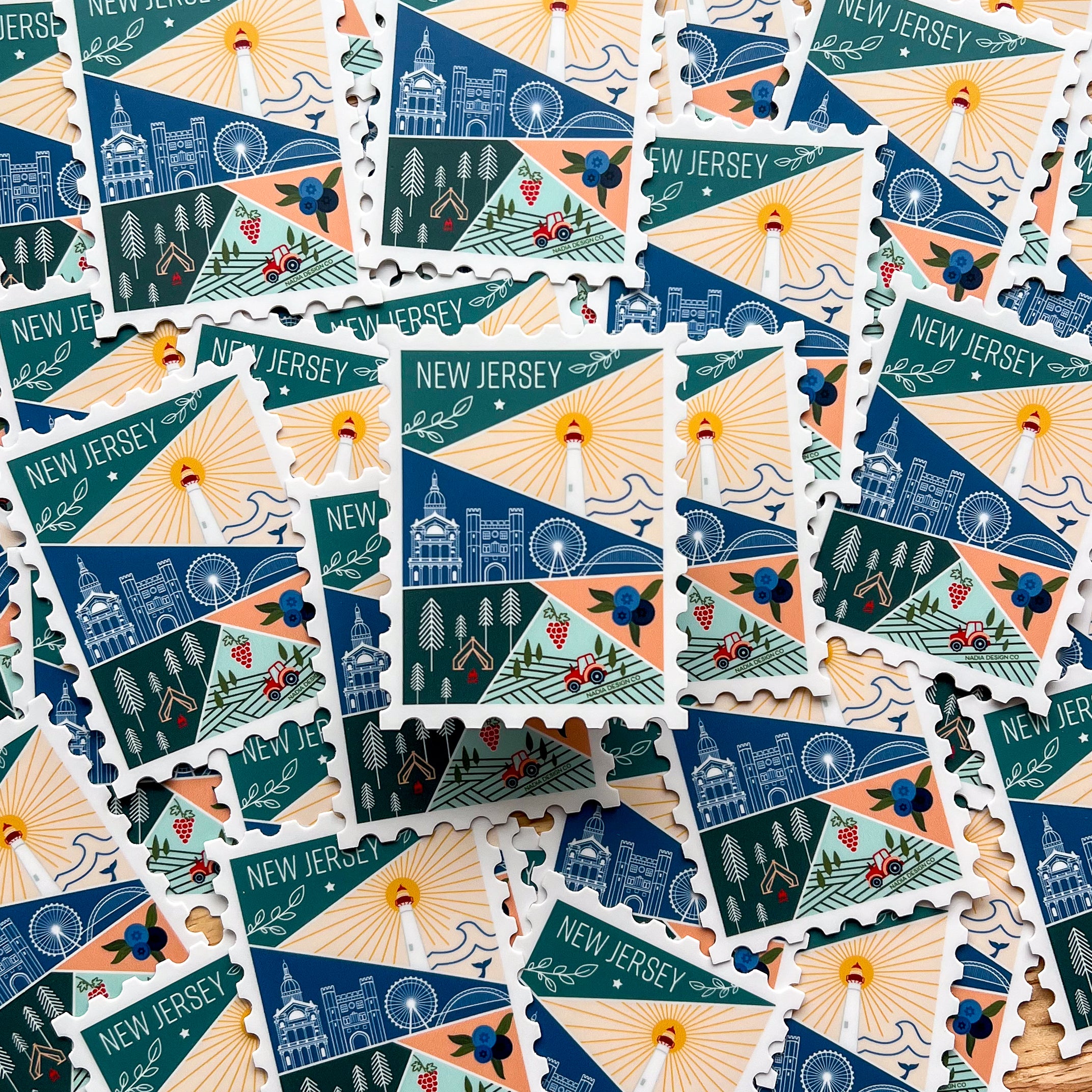 New Jersey Stamp Sticker