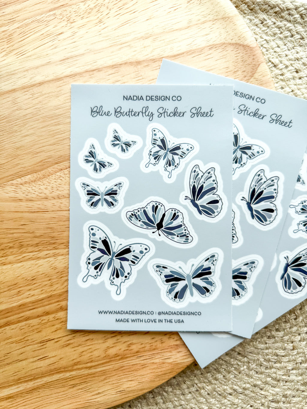 Blue Butterfly Sticker Sheet