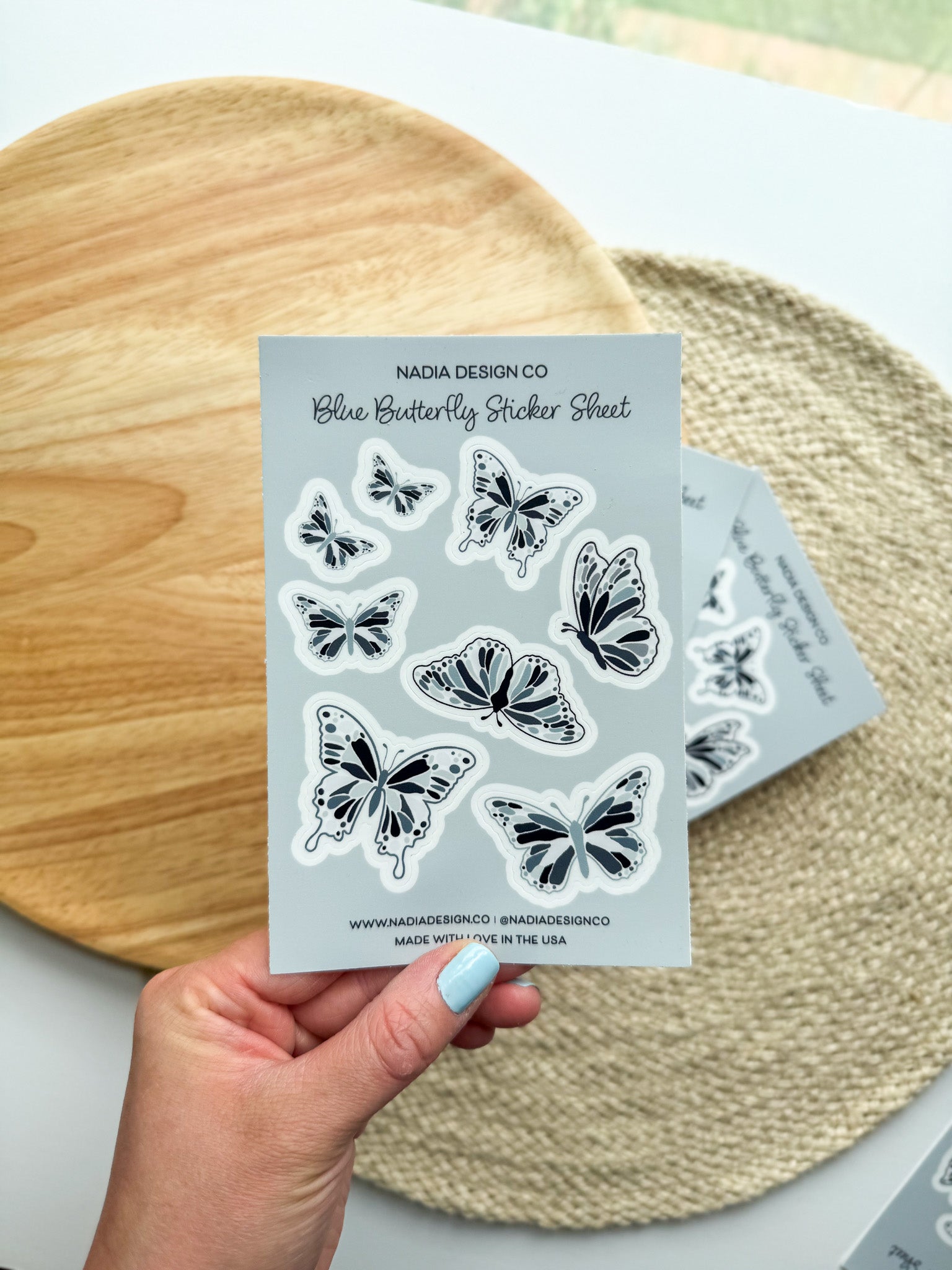 Blue Butterfly Sticker Sheet