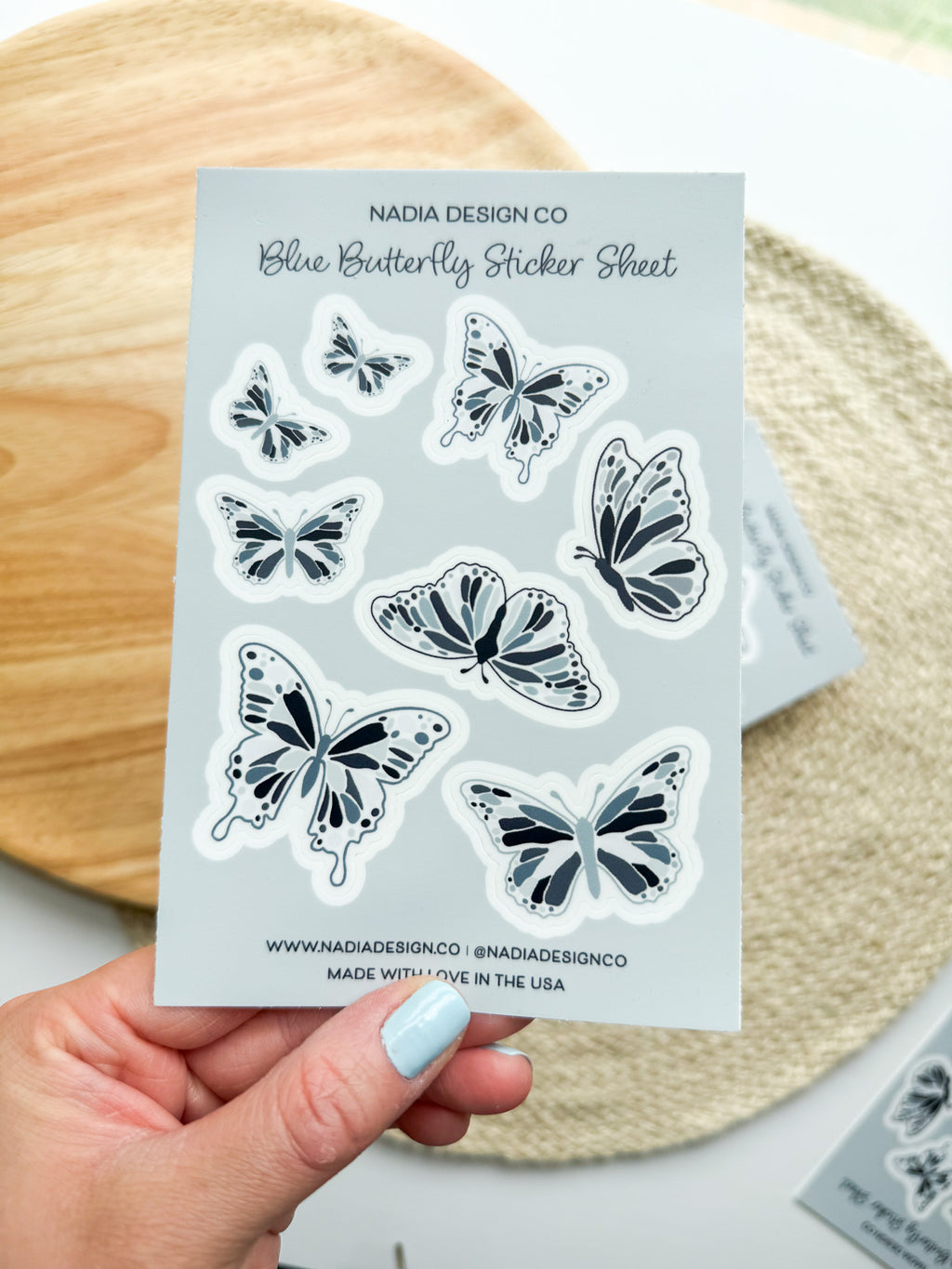 Blue Butterfly Sticker Sheet