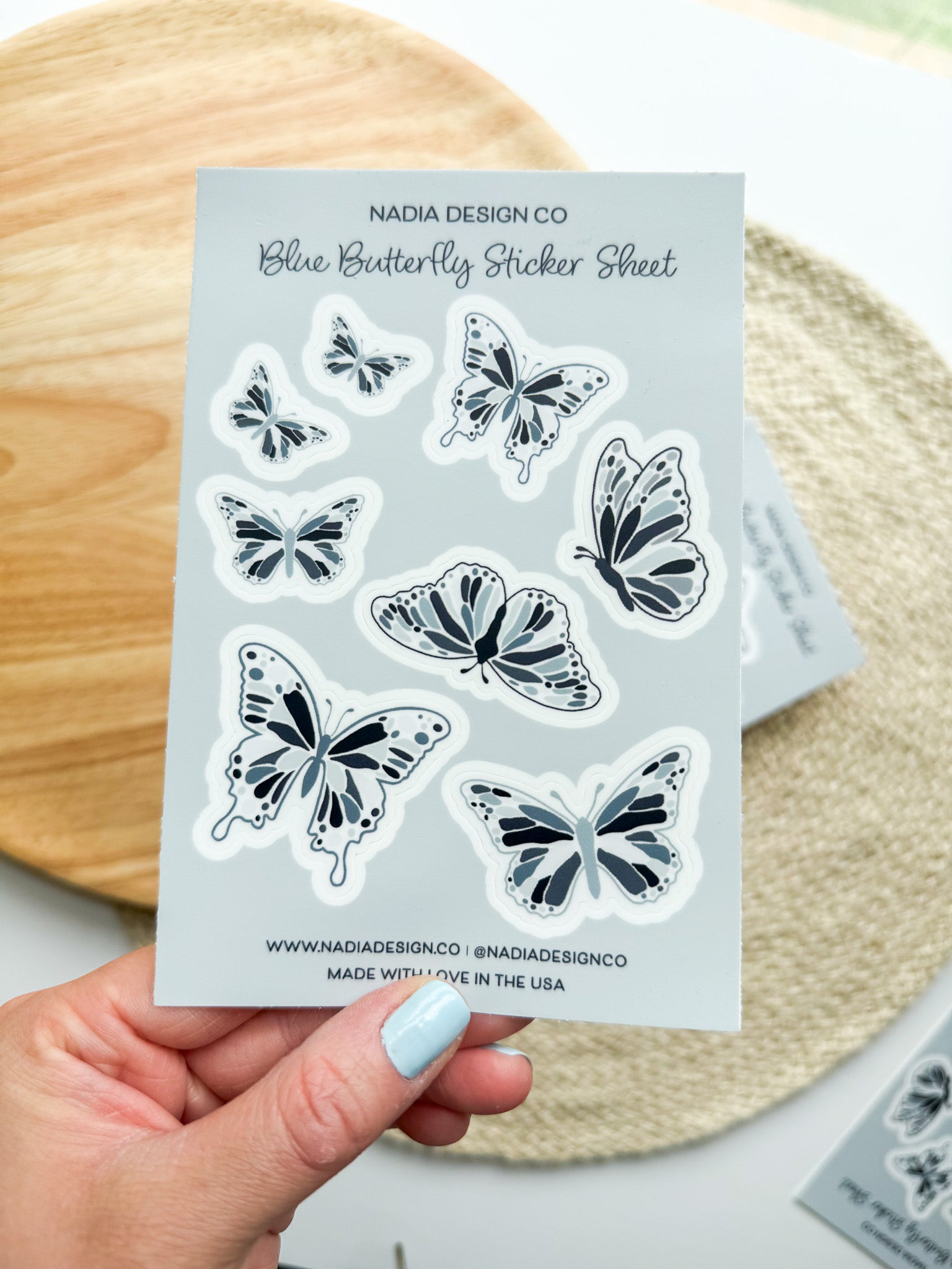 Blue Butterfly Sticker Sheet