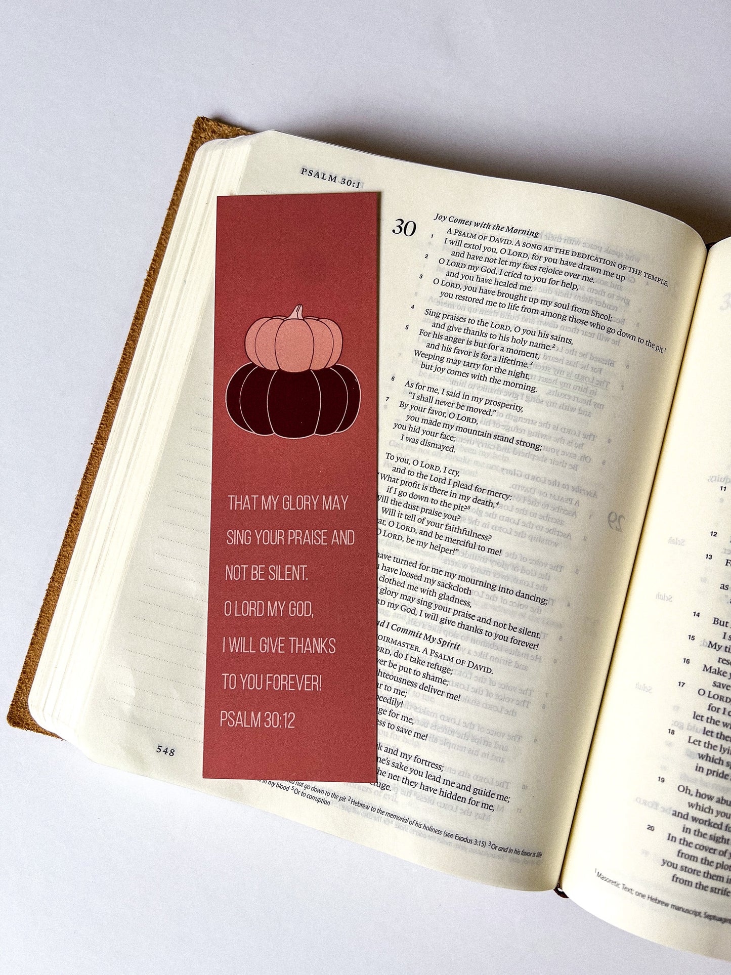 Pumpkin Psalm 30:12 Verse Bookmarks
