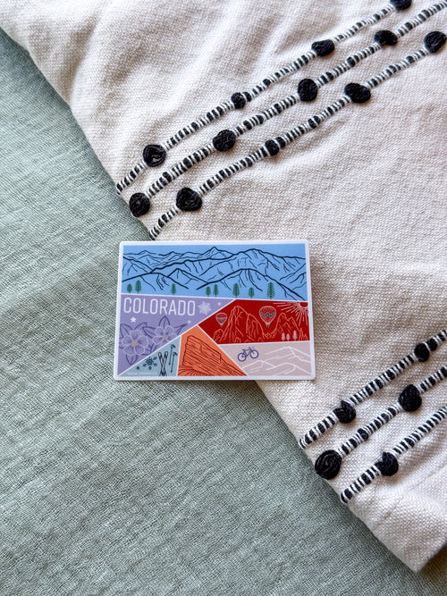 colorful sticker design of colorado state