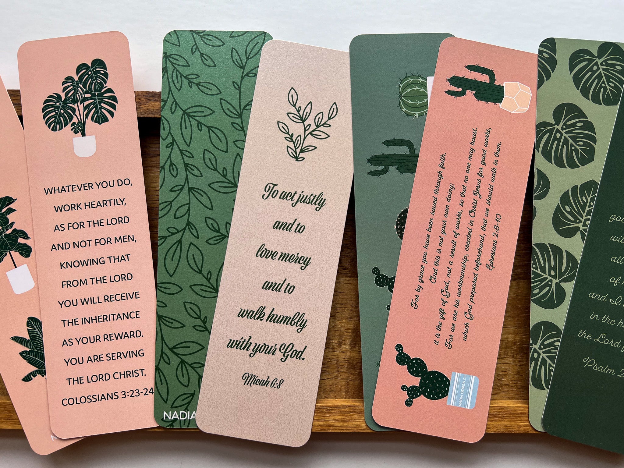 Plant Theme Bible Verse 4 Pack Bookmarks