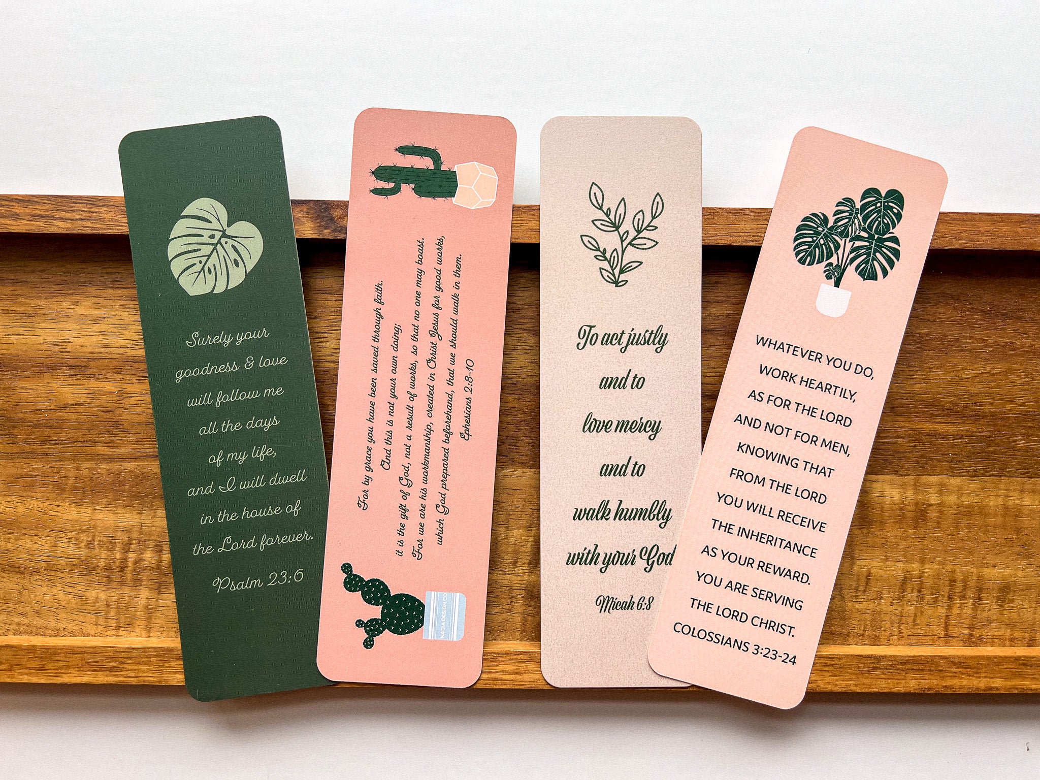 Plant Theme Bible Verse 4 Pack Bookmarks