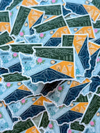 illustrated themed Washington Sticker 