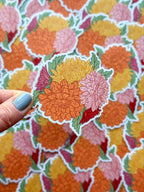 illustrated Chrysanthemums sticker