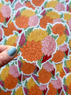 illustrated Chrysanthemums sticker