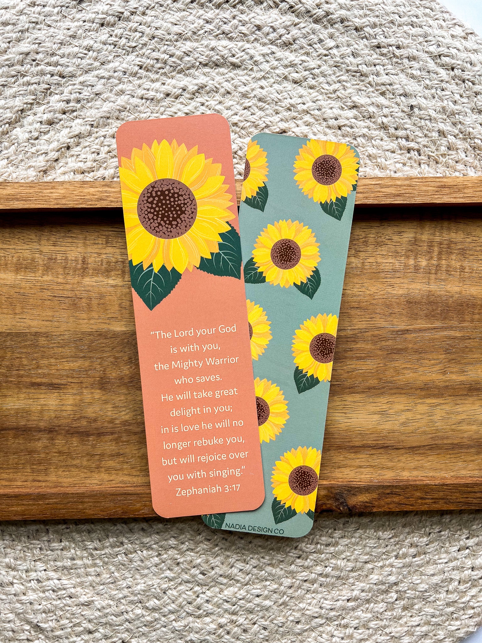 Sunflower Zephaniah 3:17 Verse Bookmarks