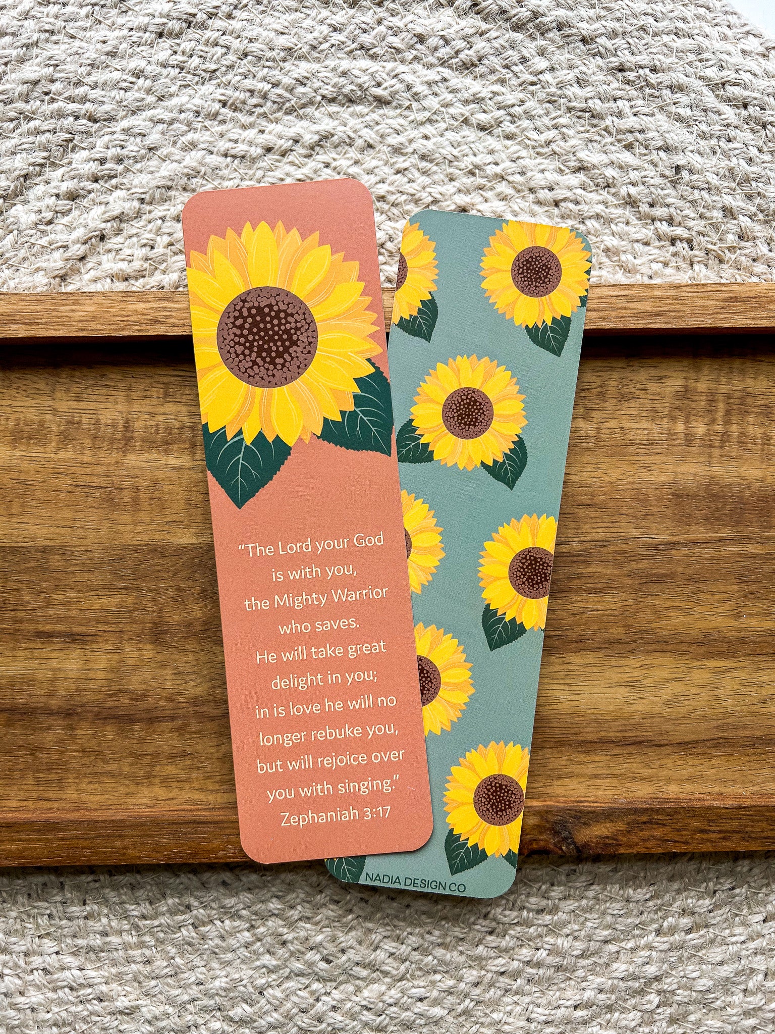 Sunflower Zephaniah 3:17 Verse Bookmarks