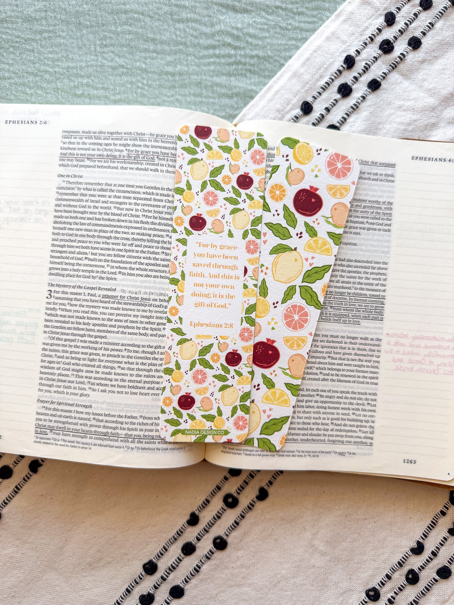 Fruit Ephesians 2:8 Bookmark