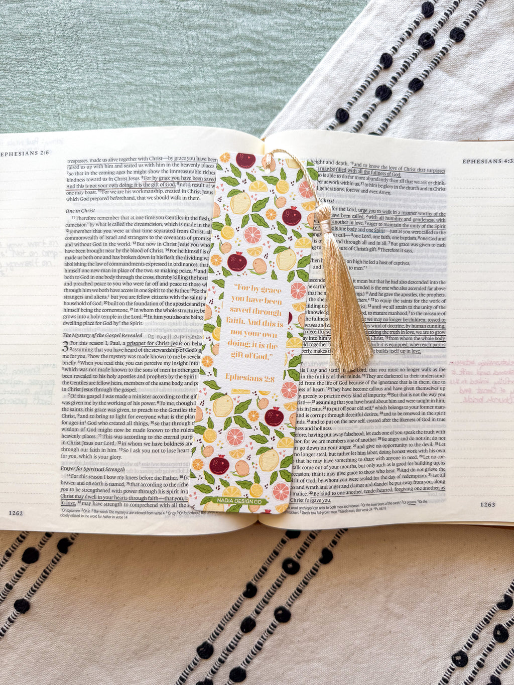 Fruit Ephesians 2:8 Bookmark