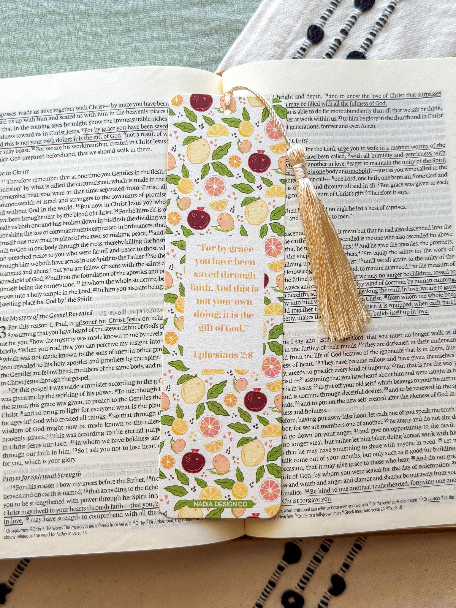 Fruit Ephesians 2:8 Bookmark