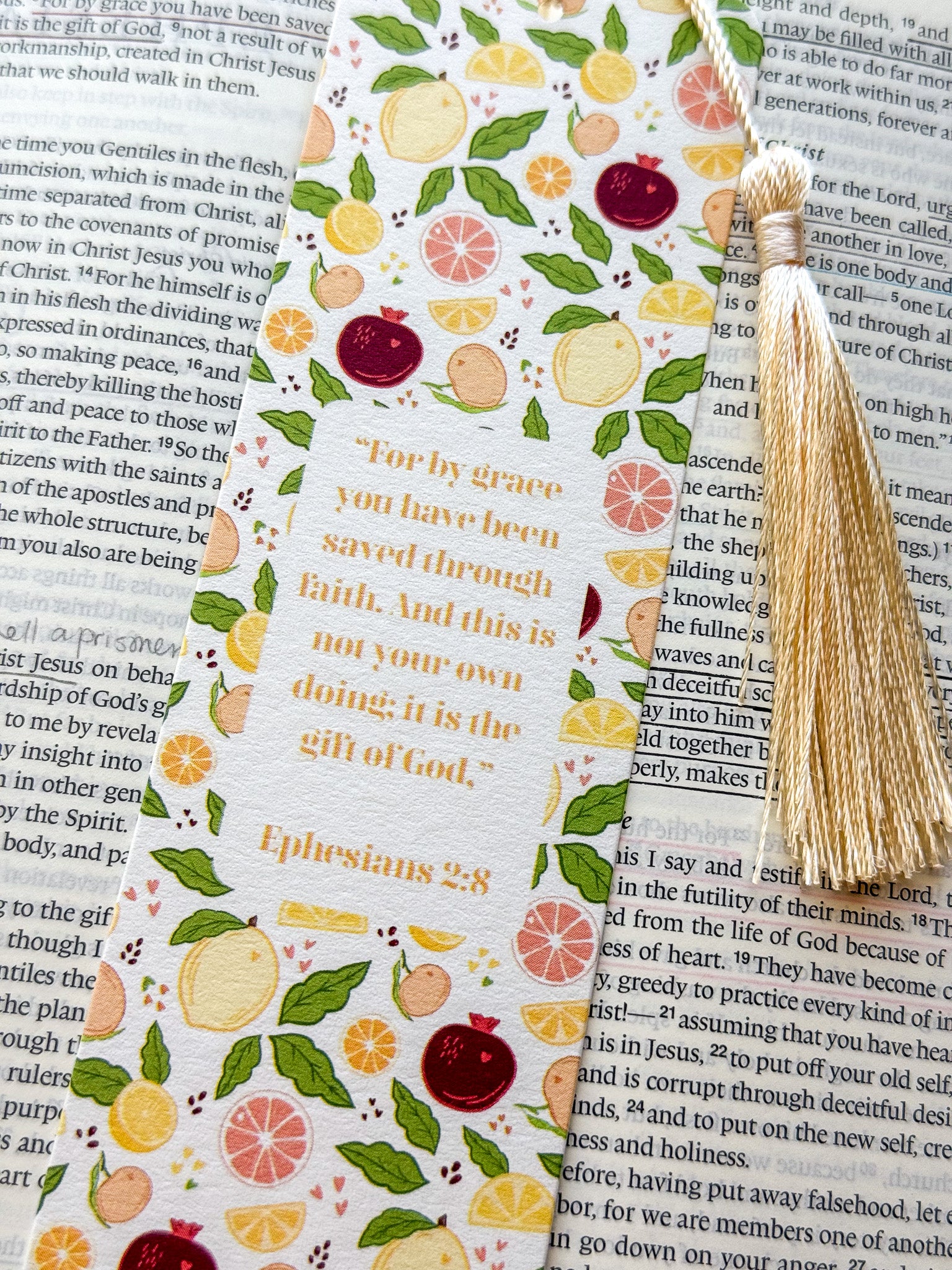 Fruit Ephesians 2:8 Bookmark