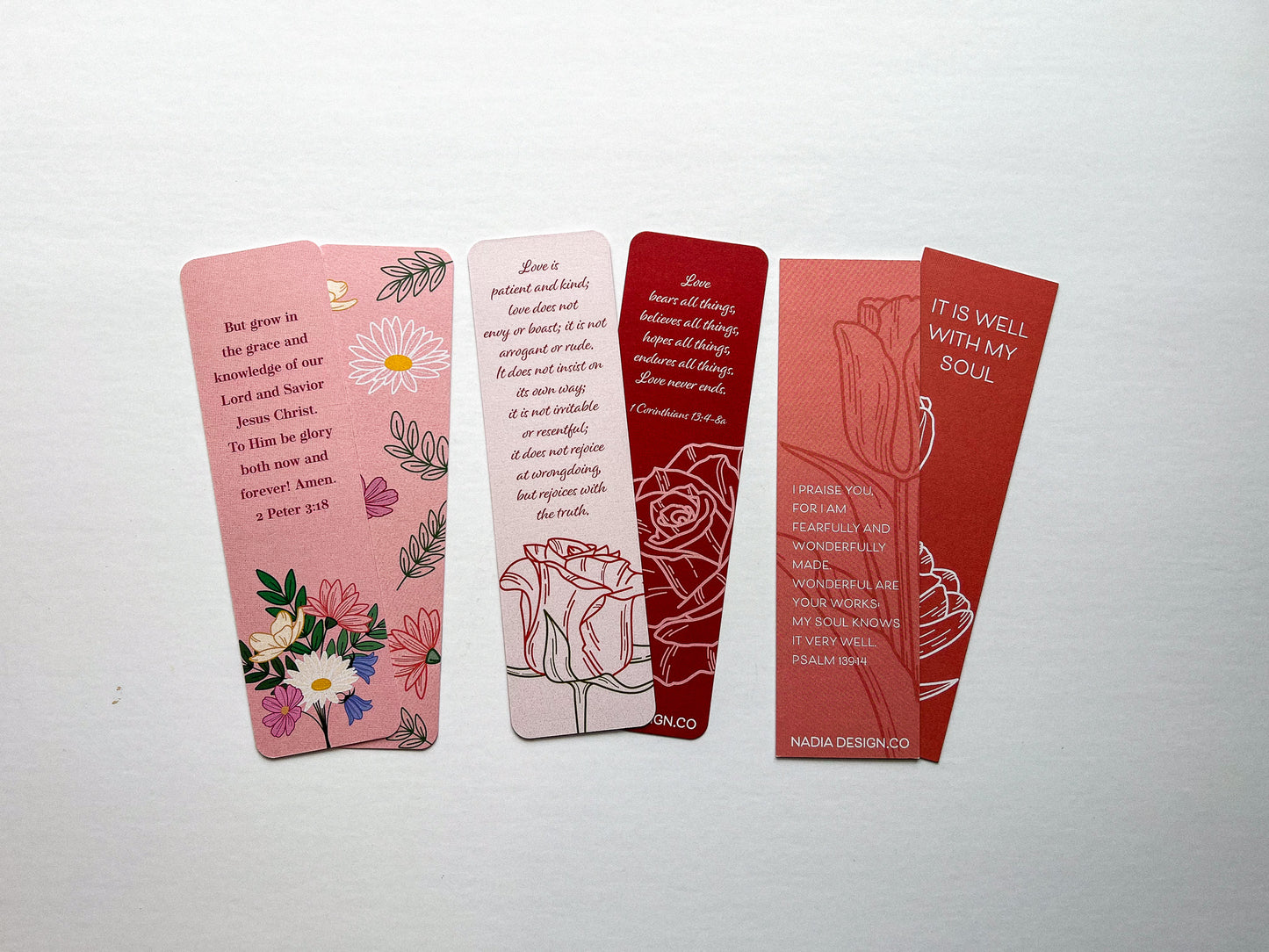 Floral Bible Verse Bookmarks - Pack of 3