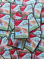Maine illustrated themed decorative sticker stamp shaped 