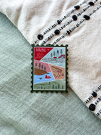 Maine illustrated themed decorative sticker stamp shaped 