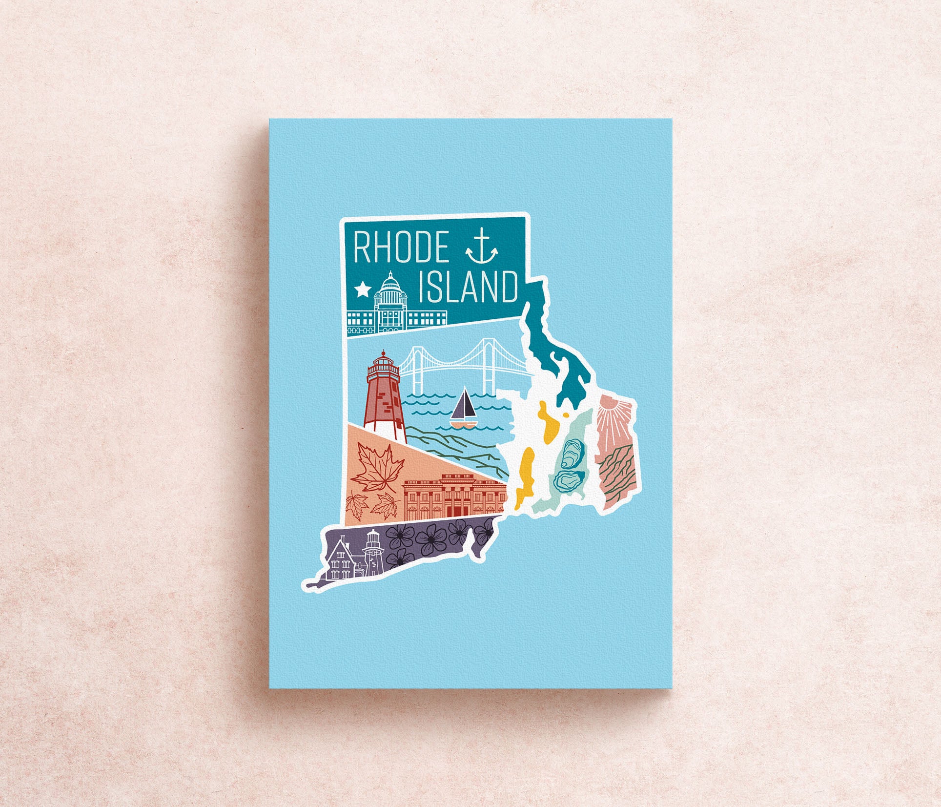 Rhode Island State Postcard