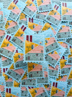 California illustrated themed decorative sticker stamp shaped 