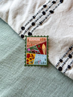 Vermont illustrated themed decorative sticker stamp shaped 