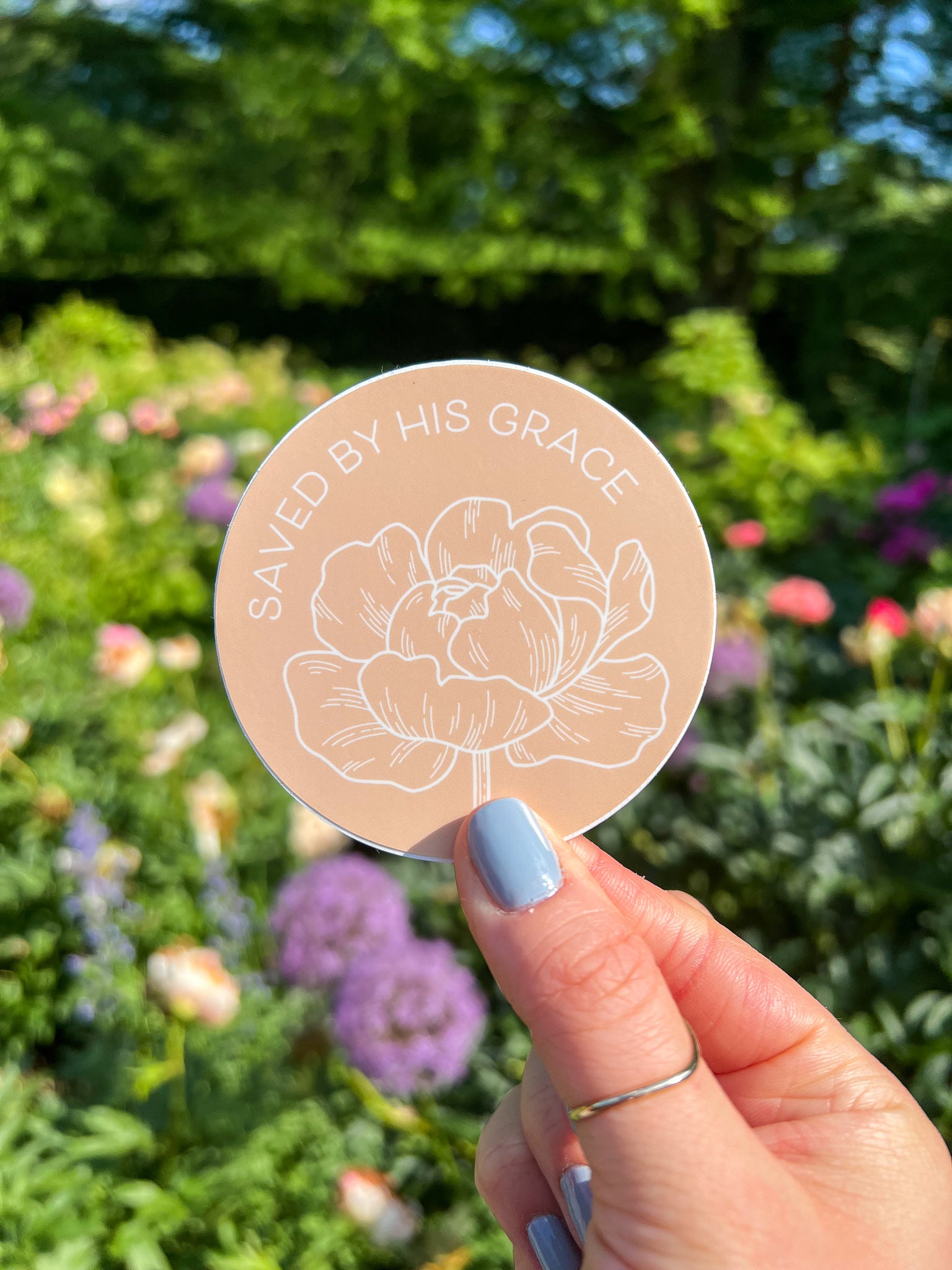 Saved by His Grace Sticker