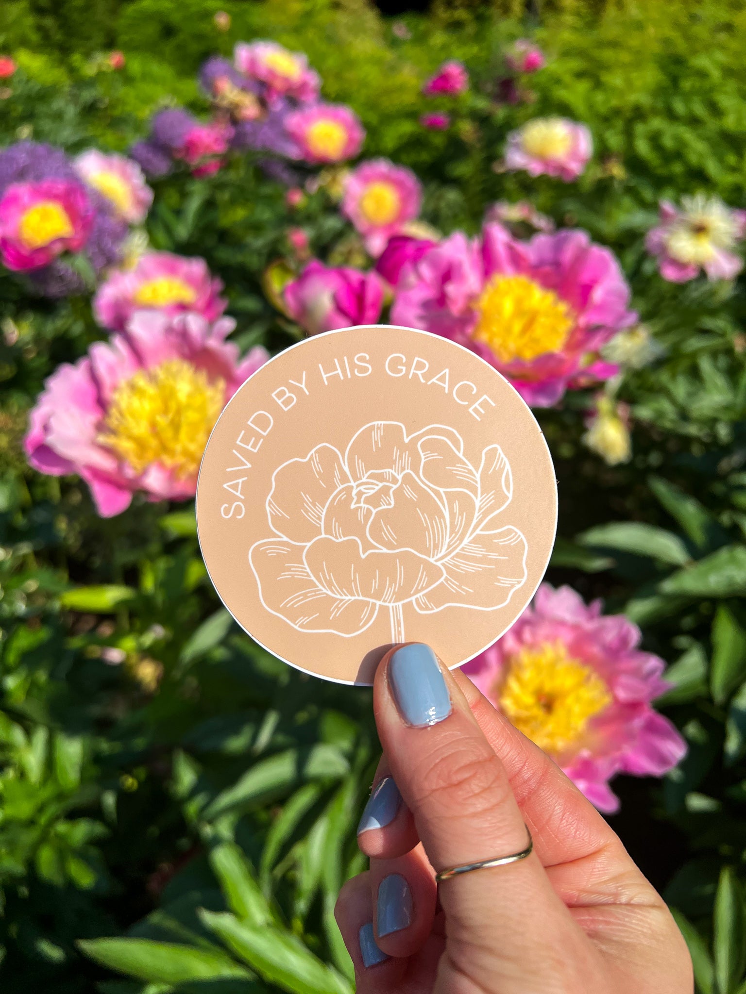 Saved by His Grace Sticker