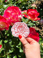Red Rose Clear Sticker