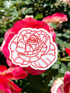 Red Rose Clear Sticker
