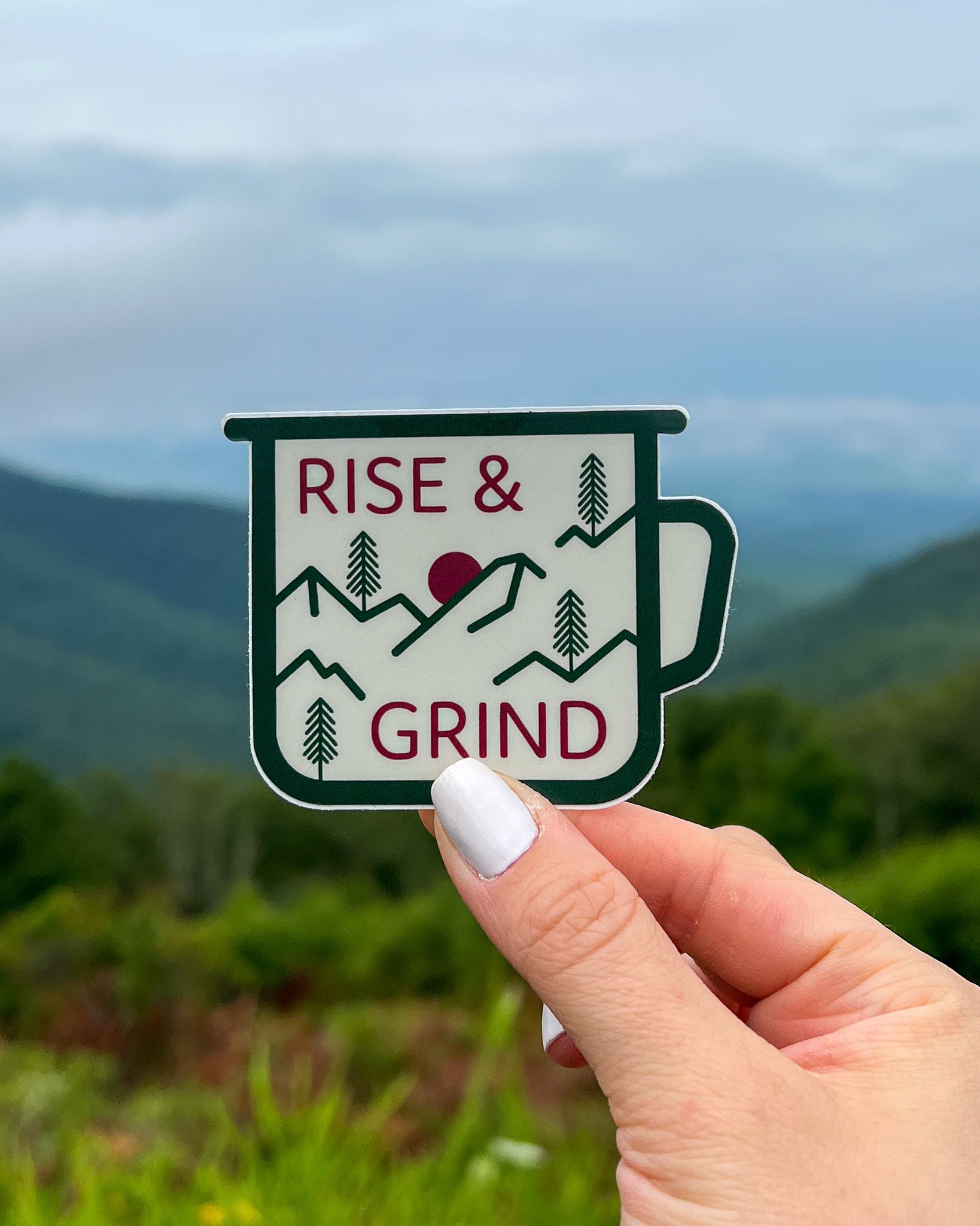 Rise & Grind Coffee Sticker
