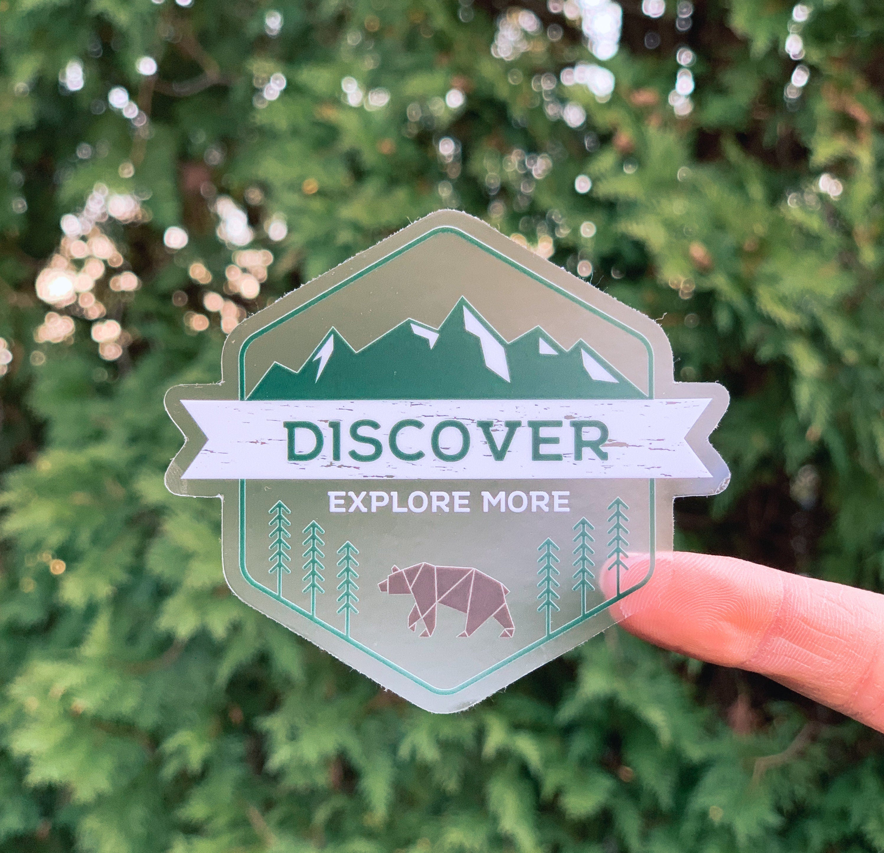 Discover Explore More Clear Sticker