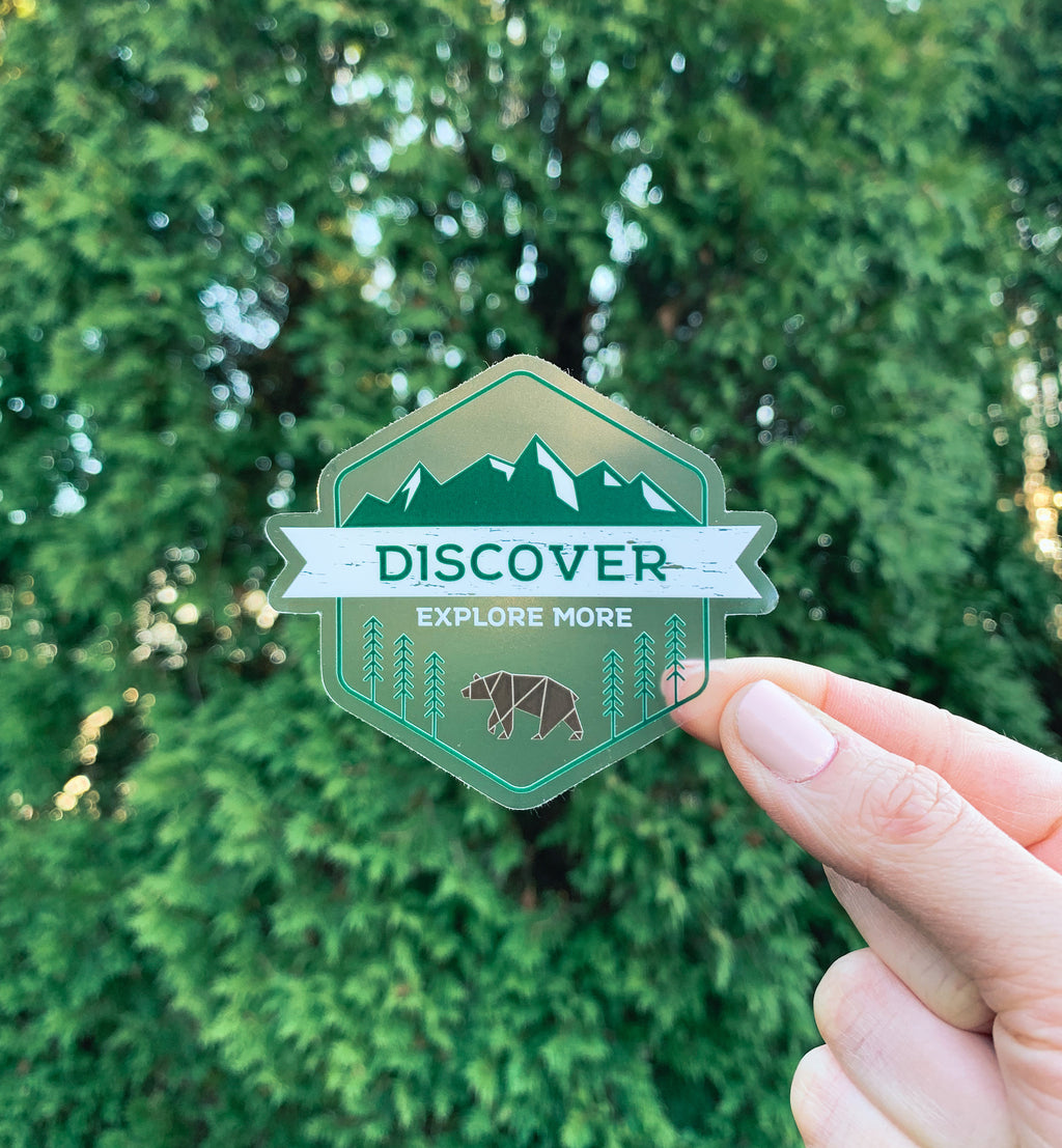 Discover Explore More Clear Sticker