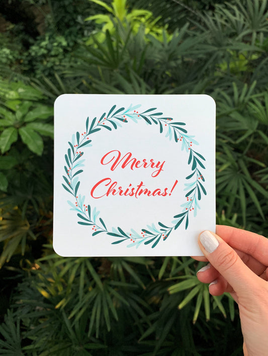 Merry Christmas Wreath Cards