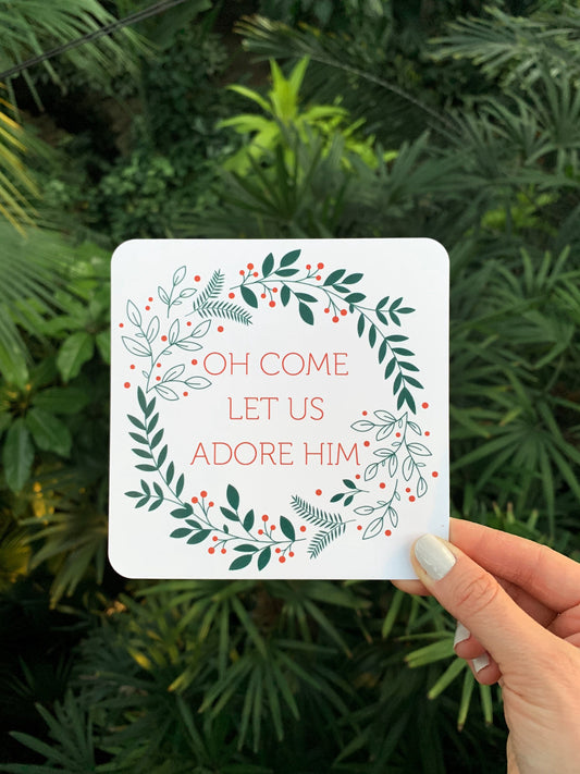 Oh Come Let us Adore Him Christmas Cards