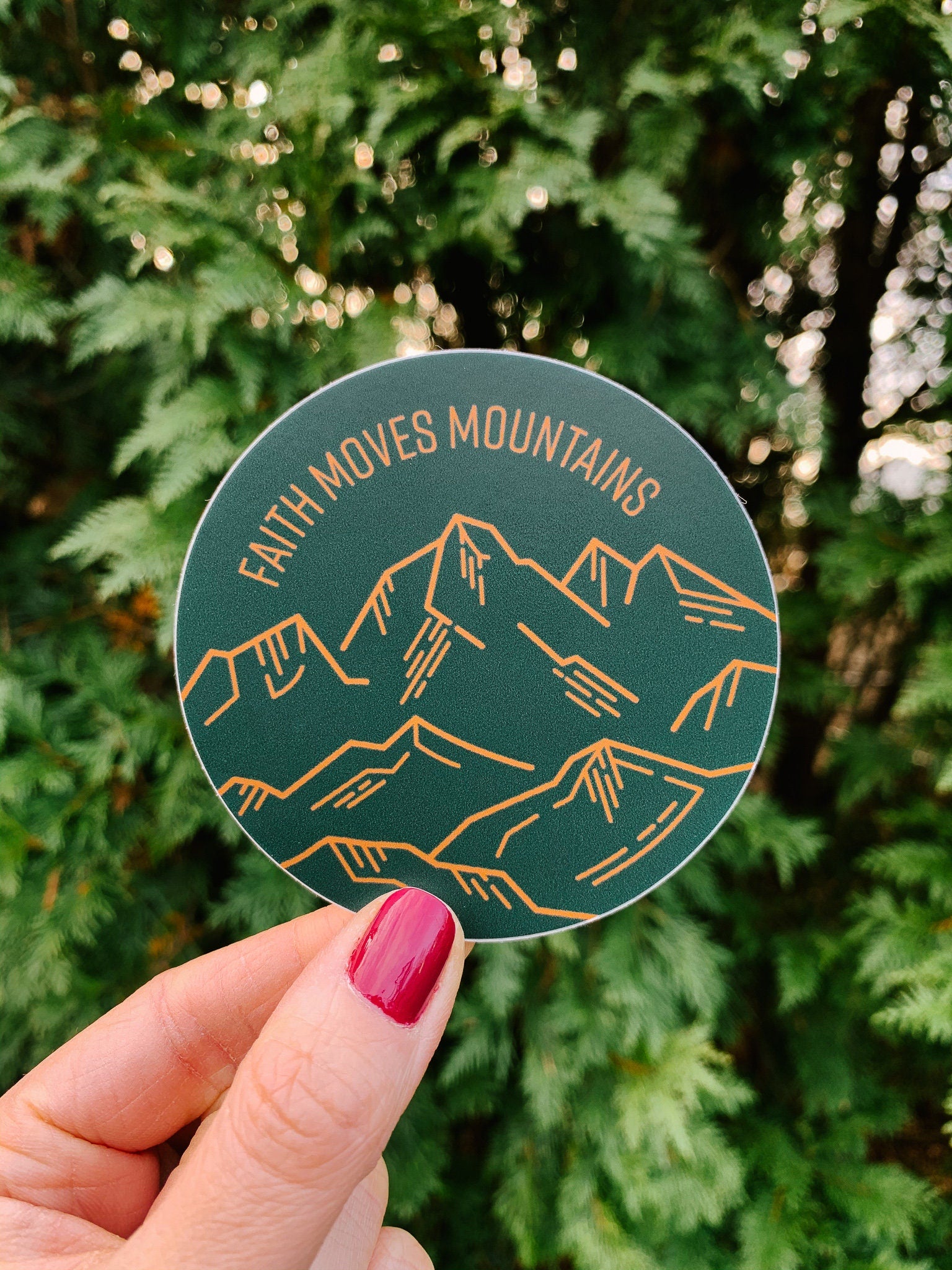 Faith Moves Mountains 3" Sticker