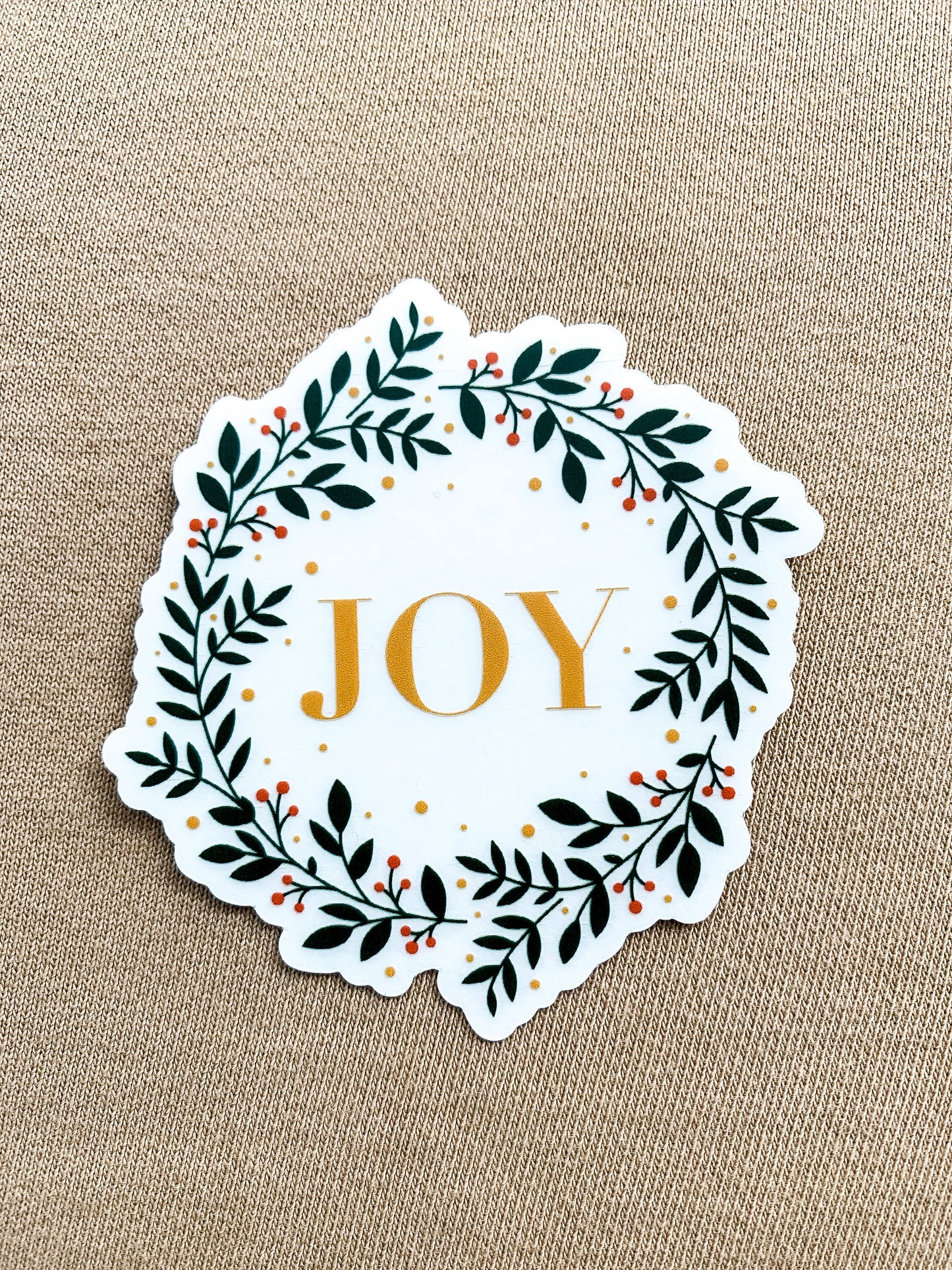 Joy Wreath Clear Sticker
