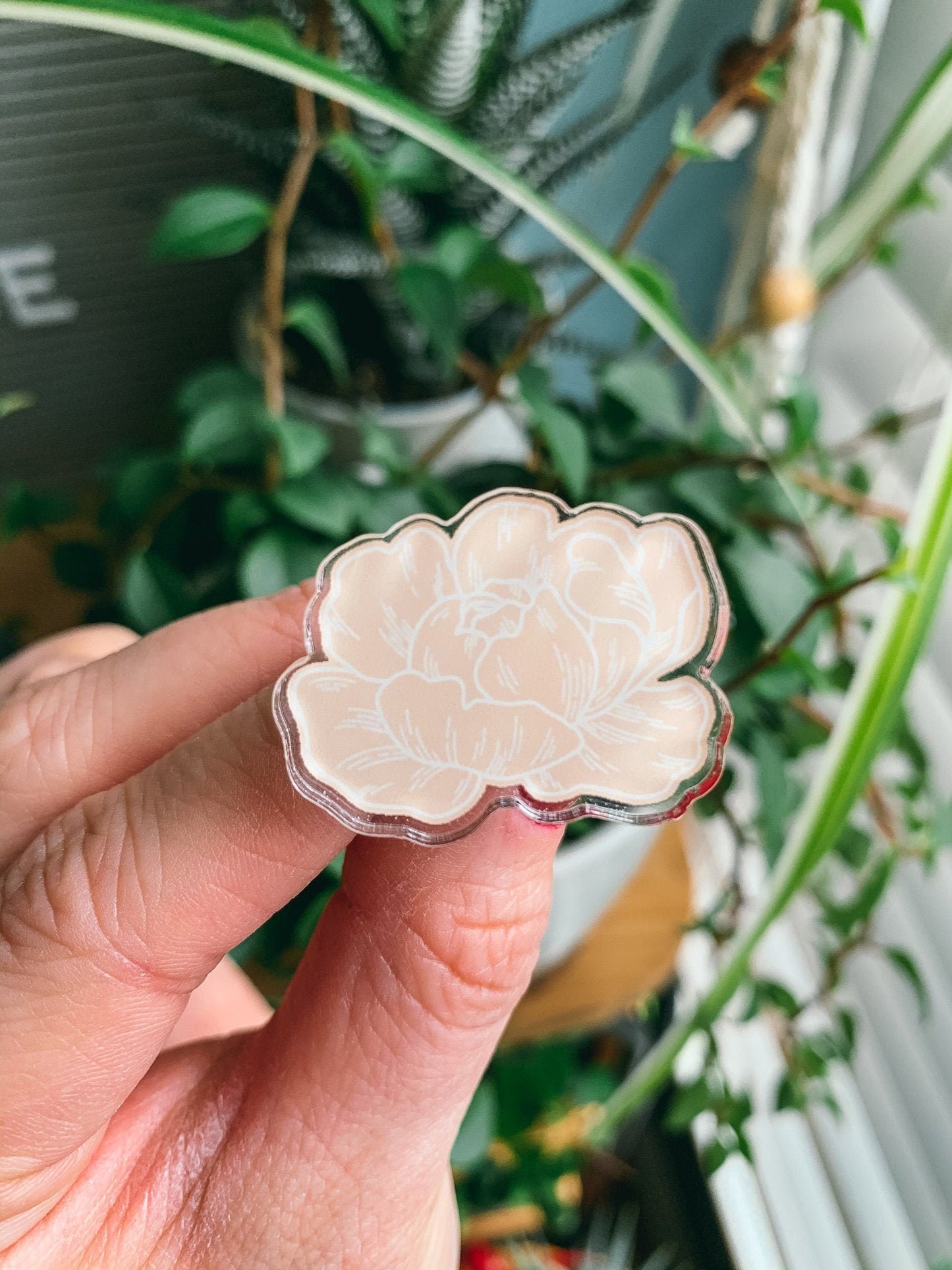 Peony Acrylic Pin