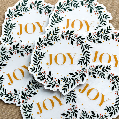 Joy Wreath Clear Sticker