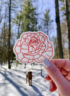 Red Rose Clear Sticker