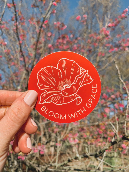 Bloom in Grace Poppy Sticker