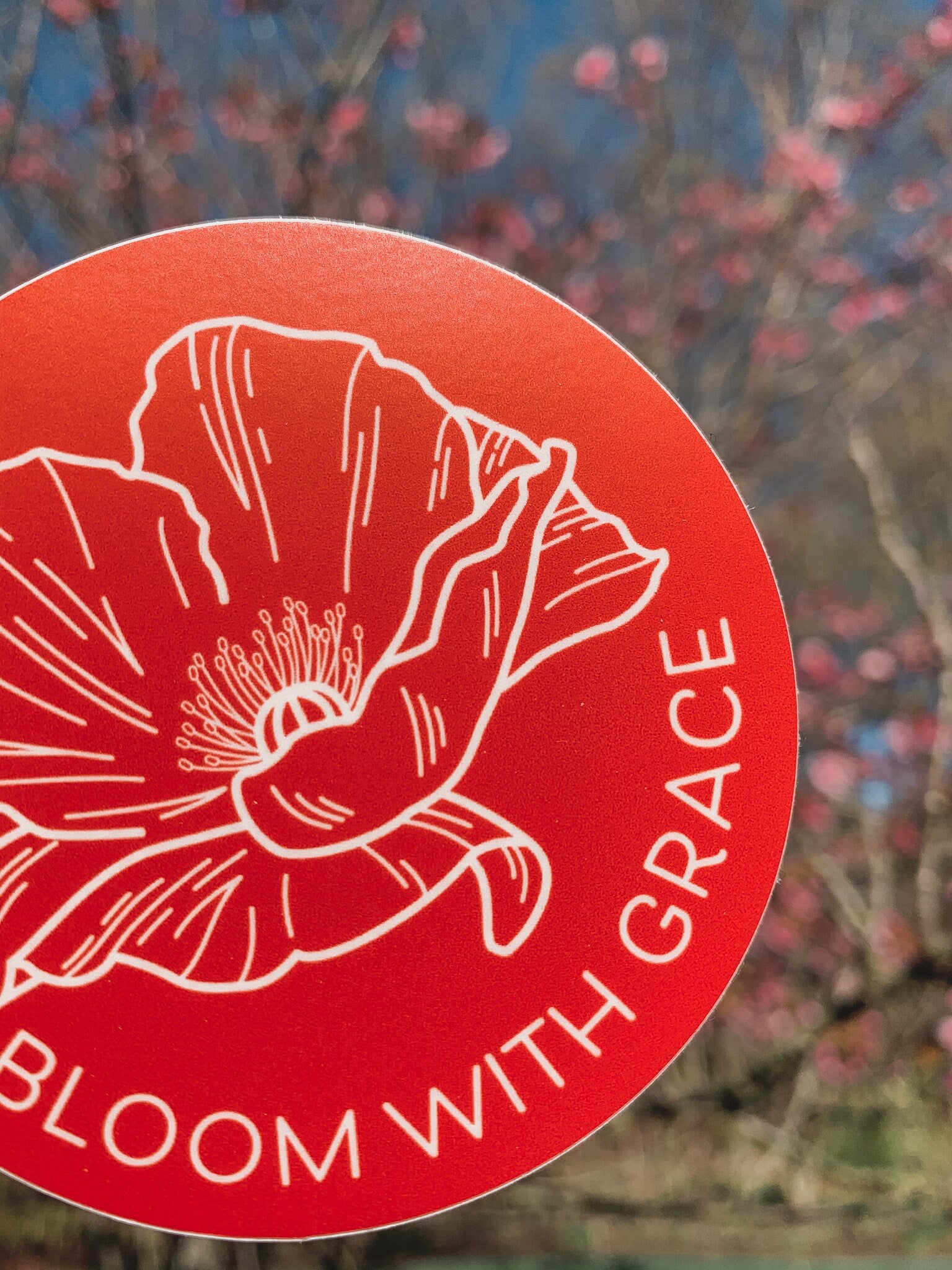 Bloom in Grace Poppy Sticker