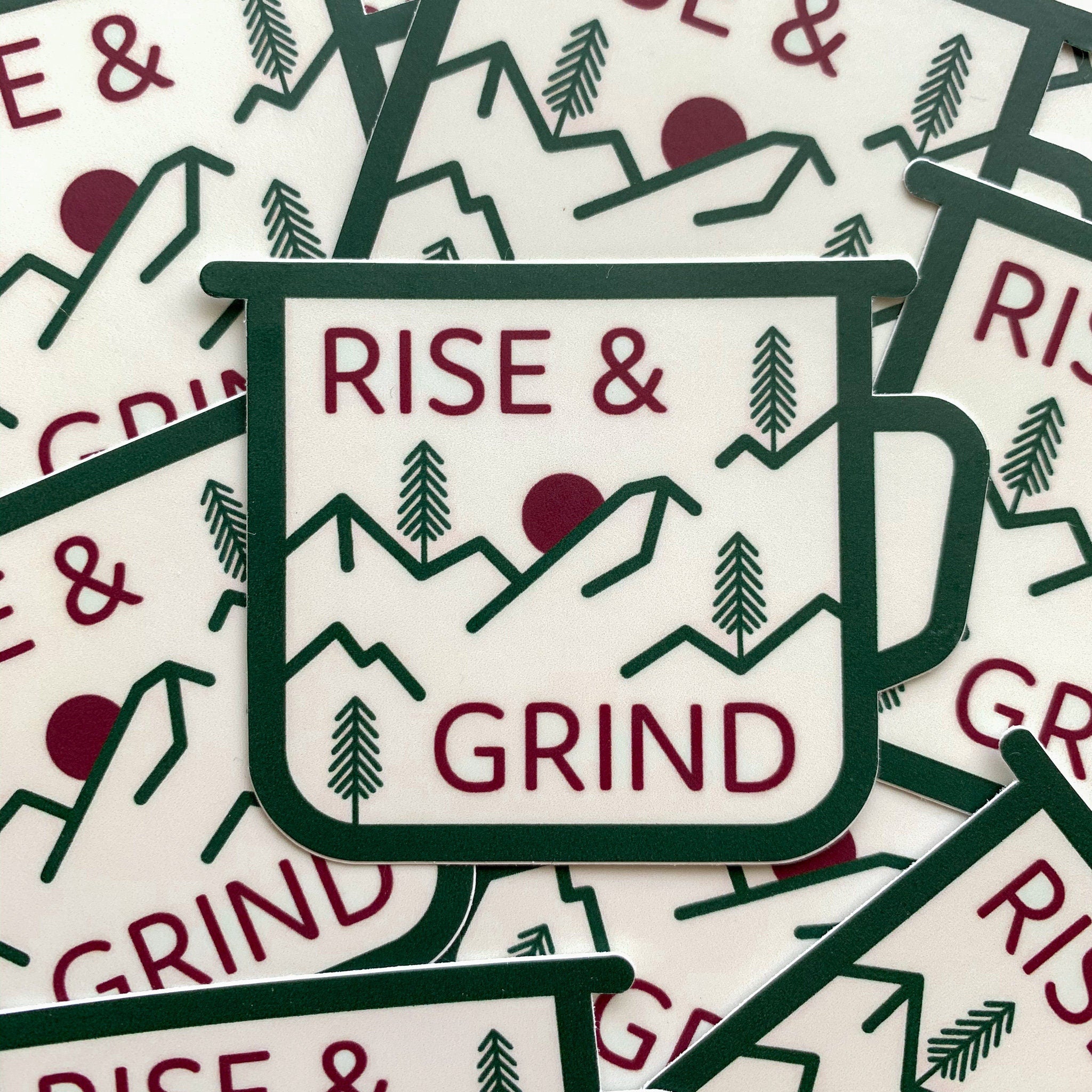 Rise & Grind Coffee Sticker