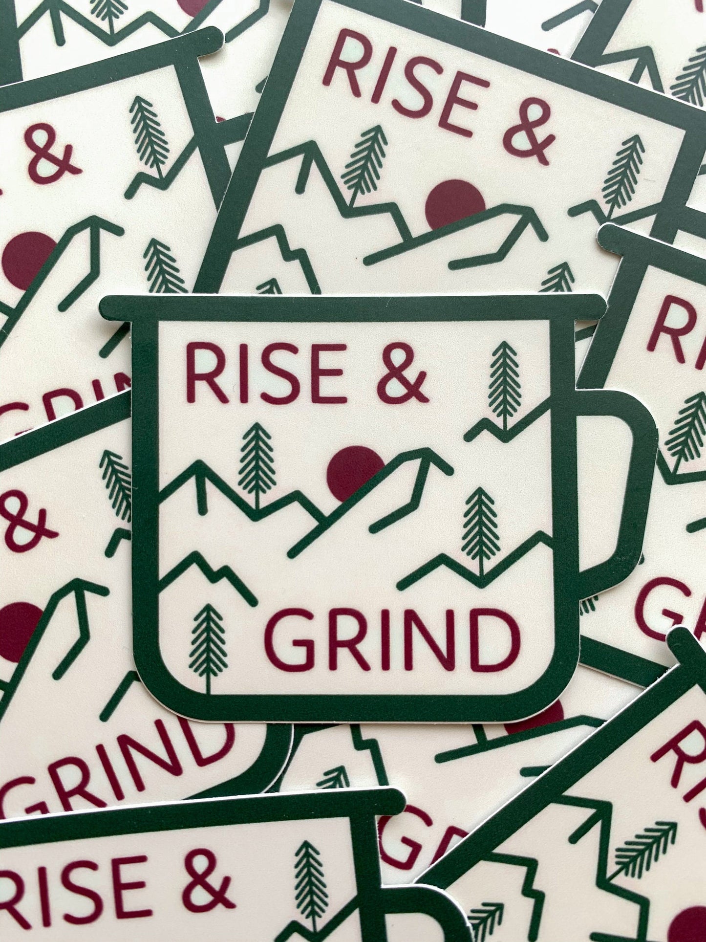 Rise & Grind Coffee Sticker