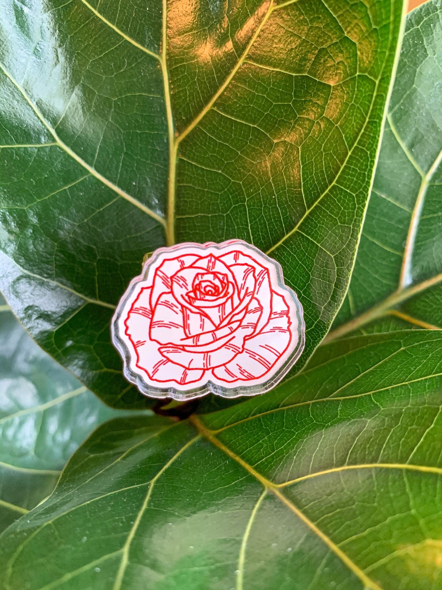 Rose Acrylic Pin