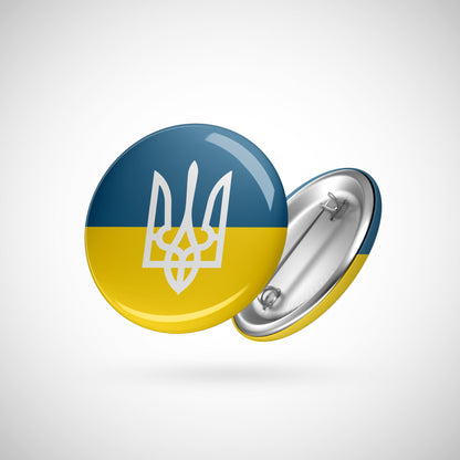 Ukraine Flag Round Button Pin