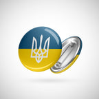 Ukraine Flag Round Button Pin