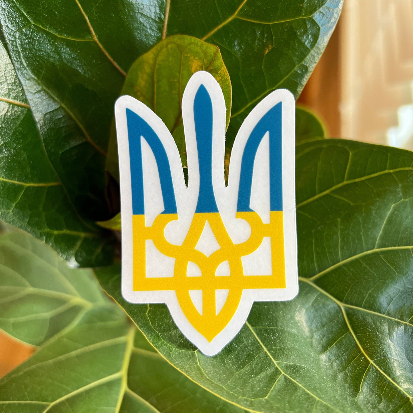 Ukraine Trident (Tryzub) 3" Clear Stickers