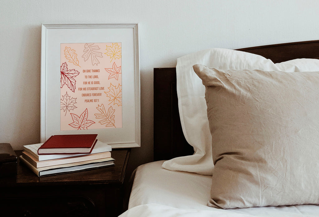 Oh Give Thanks to the Lord Pslams 107:1 Verse Print